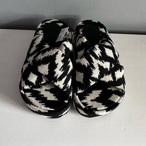 H&M - Women’s Chunky Slides, Black & White, Sandals, Platform, Size 5, NWT